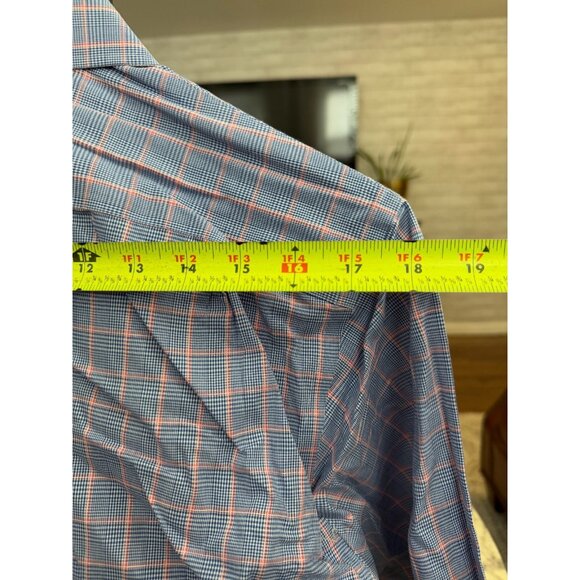 Esquire Slim Fit Non Iron Button Down Long Sleeves Plaid Dress Shirt Mens Sz 16 - Picture 3 of 6